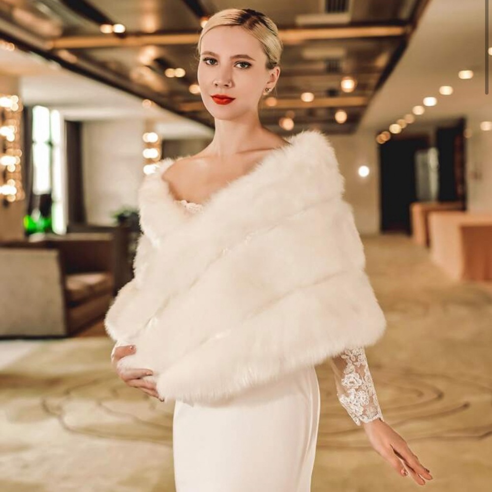 White Fur Wrap with Hook.